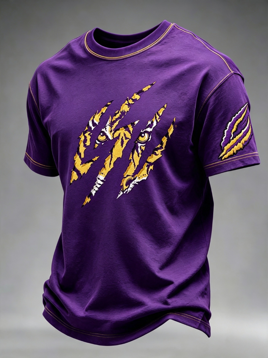 Men's Football Printed Round Neck T-Shirt