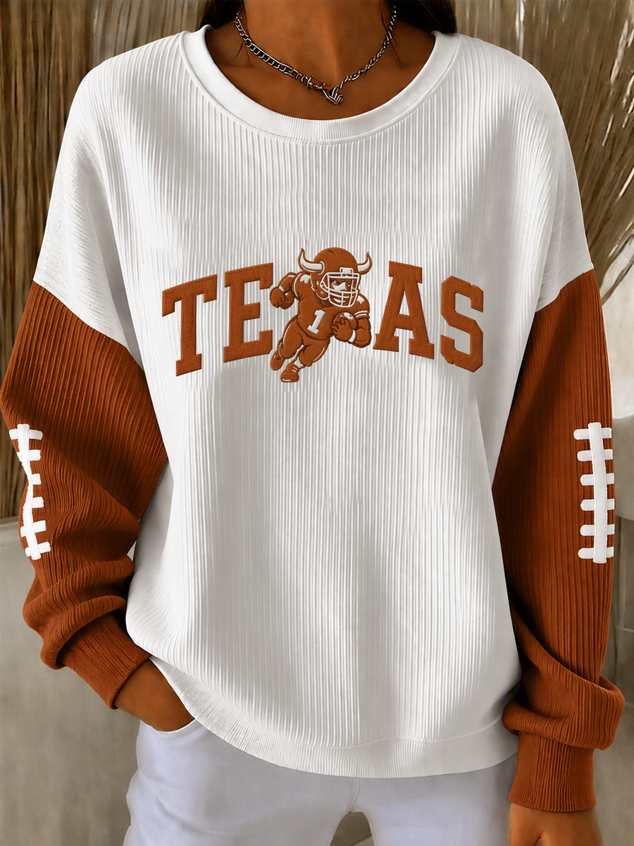 Women'S Football Print Casual Sweatshirt