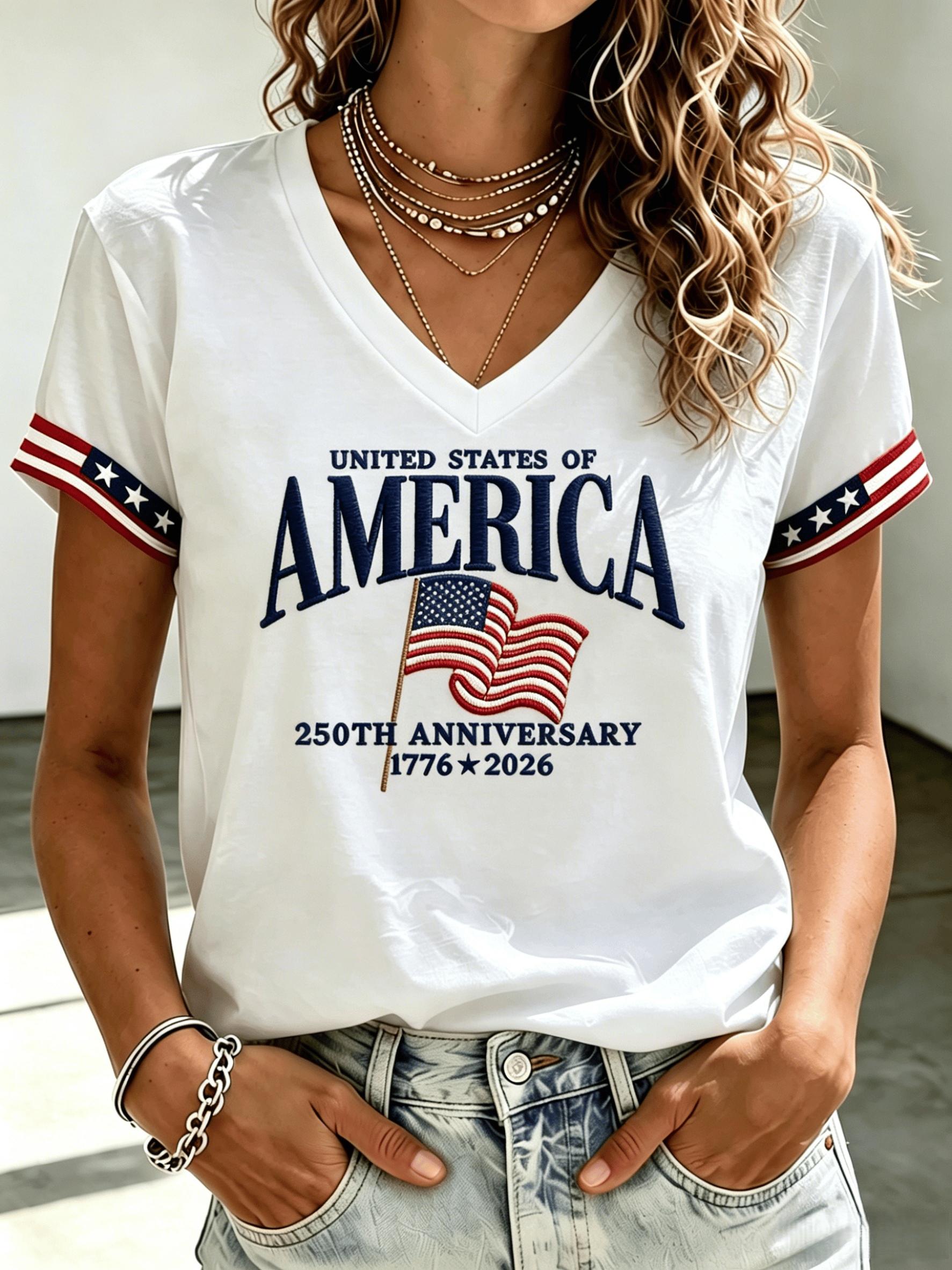 Women's USA 250th Anniversary Printed T-shirt