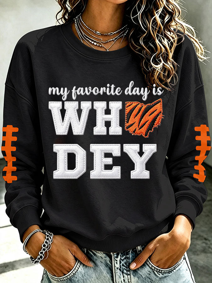 Women's Football Printed Casual Sweatshirt
