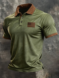 Men'S American Flag Print Casual Polo Shirt