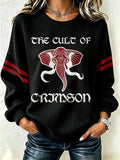 Women'S Football Fan  Long Sleeved Round Neck Sweatshirt