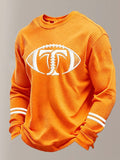 Men's Football Printed Waffle Long Sleeve T-Shirt