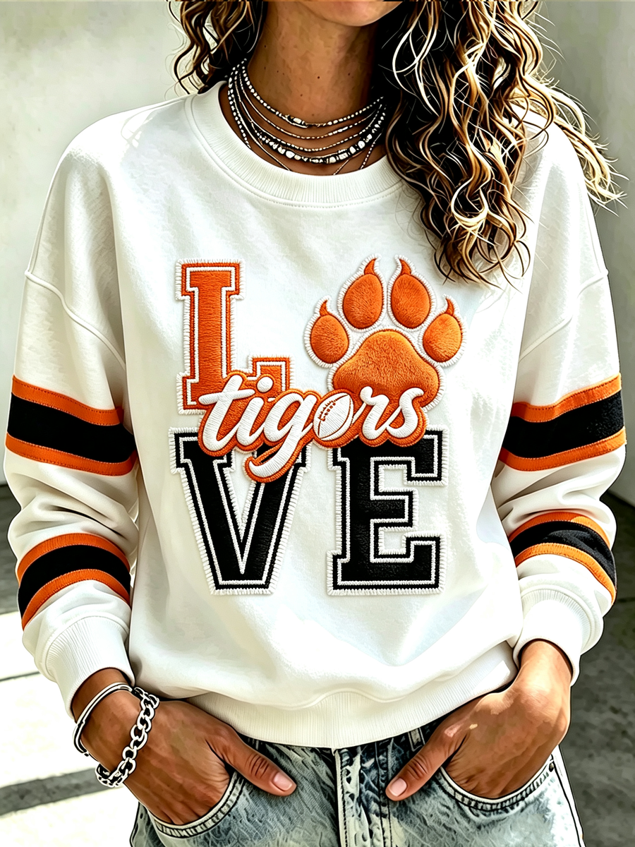 Women's Football Printed Casual Sweatshirt