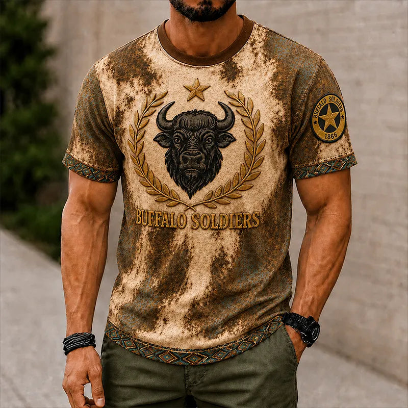 Men's Buffalo Soldier Summer Crew Neck T-Shirt