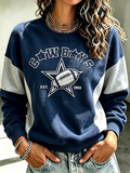 Women's Football Printed Casual Sweatshirt