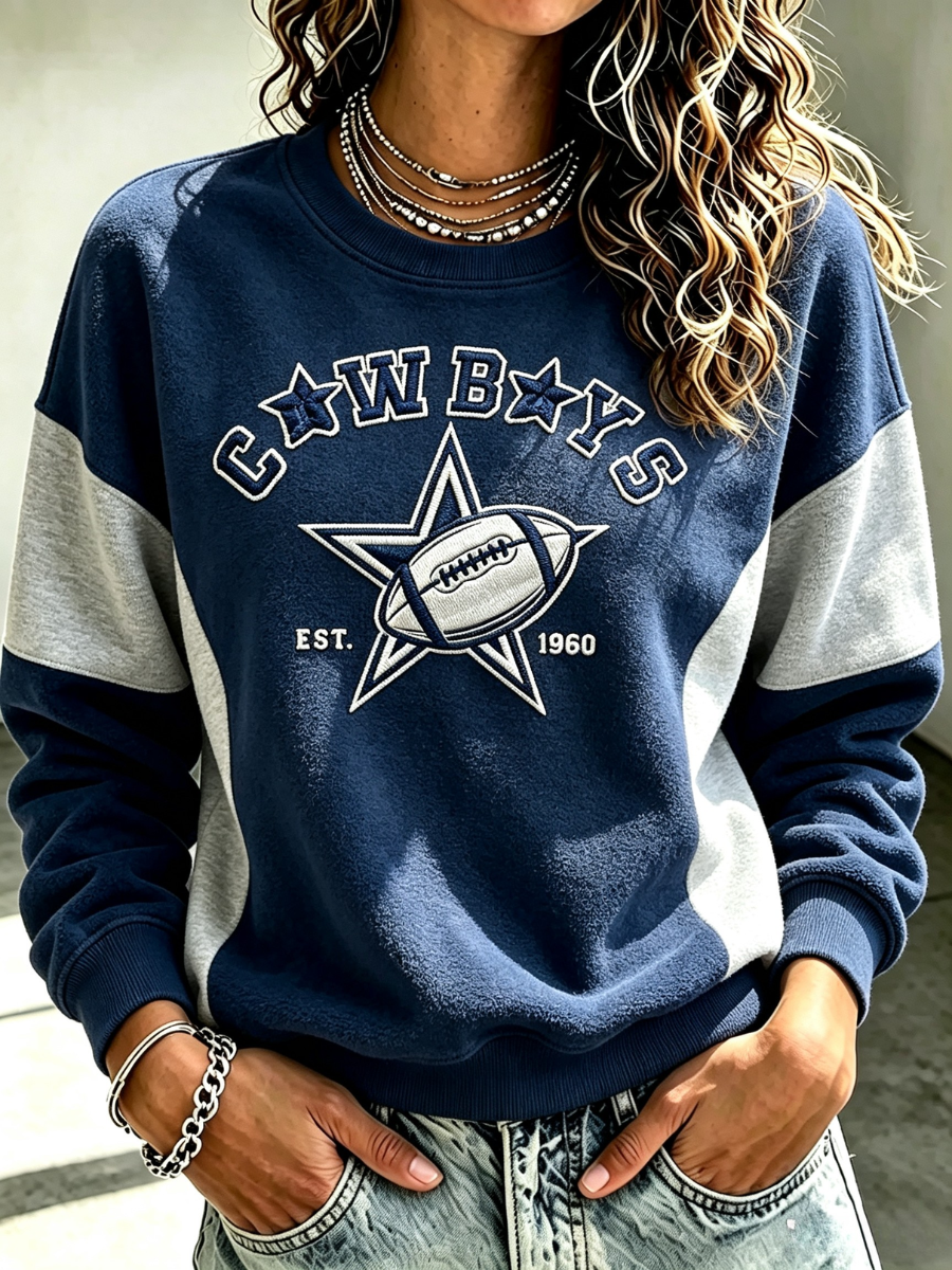 Women's Football Printed Casual Sweatshirt