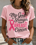 Women'S Belief In Breast Cancer Publicity Print Short Sleeve T-Shirt