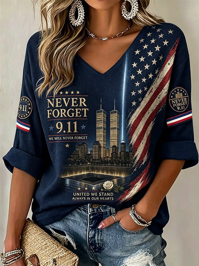 Women's Never Forget September 11 Print T-Shirt