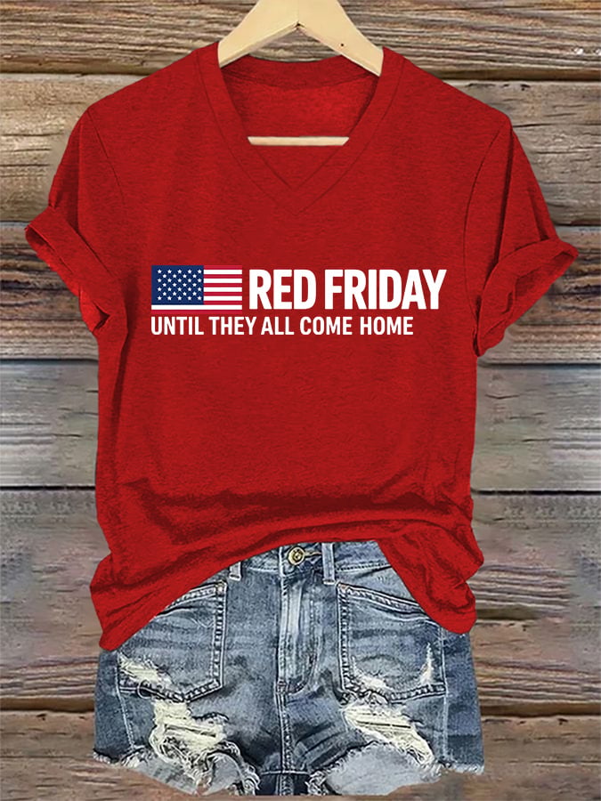 Women's Red Friday Print T-shirt