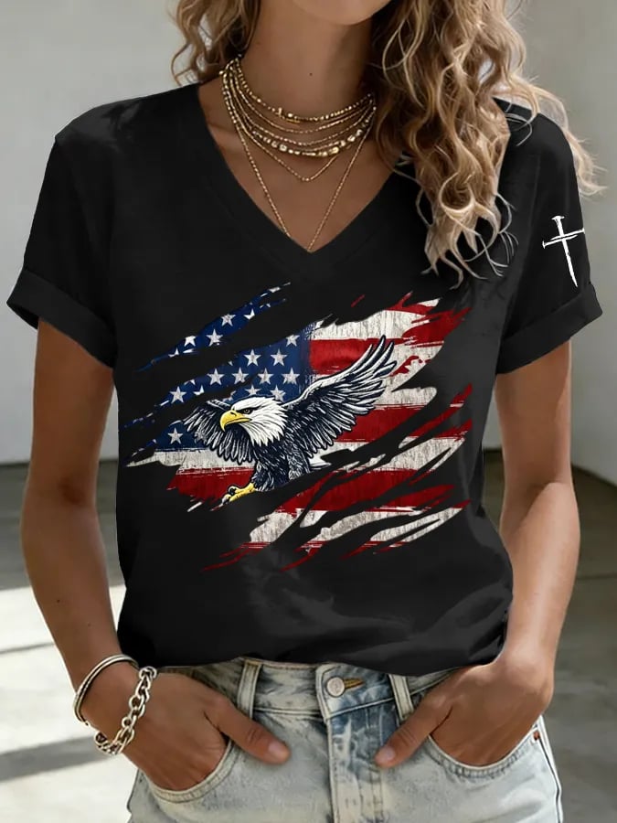 Women's USA 250th Anniversary Print Casual T-shirt