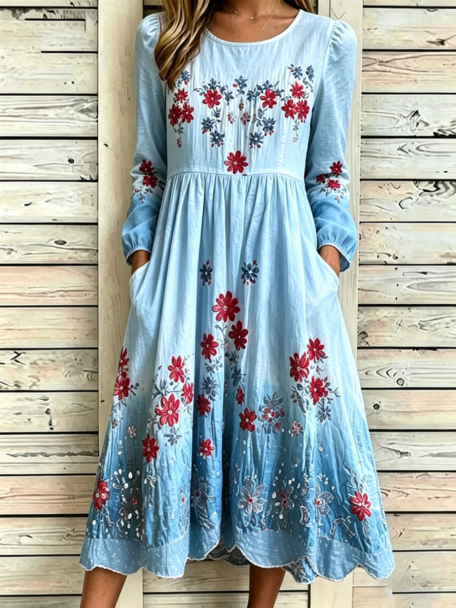 Women'S Casual American Independence Day Print Art Casual Dress