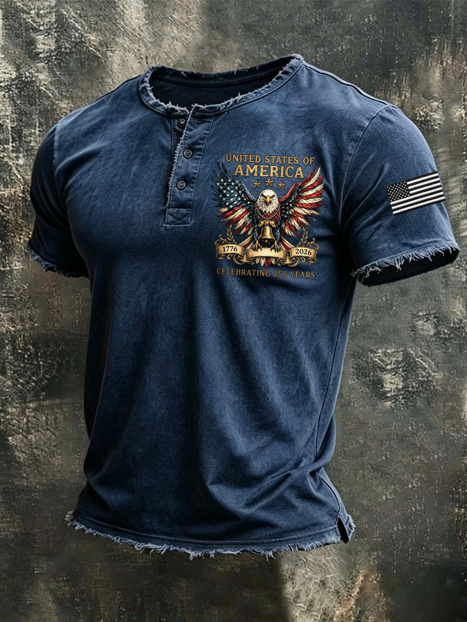 Men'S American Flag Printed Casual Top