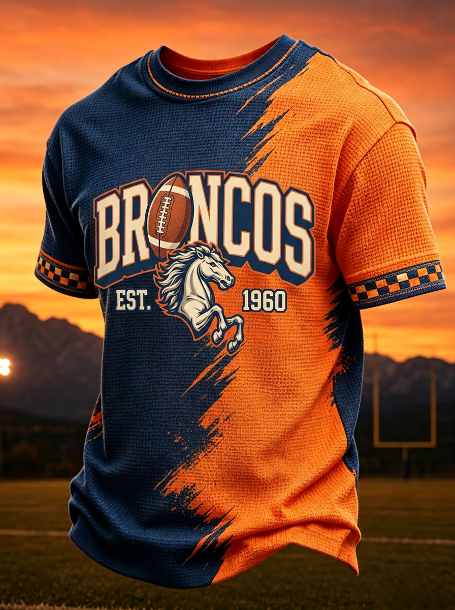 Unisex Denver Broncos Football Horse Logo Est 1960 Printed T-shirt