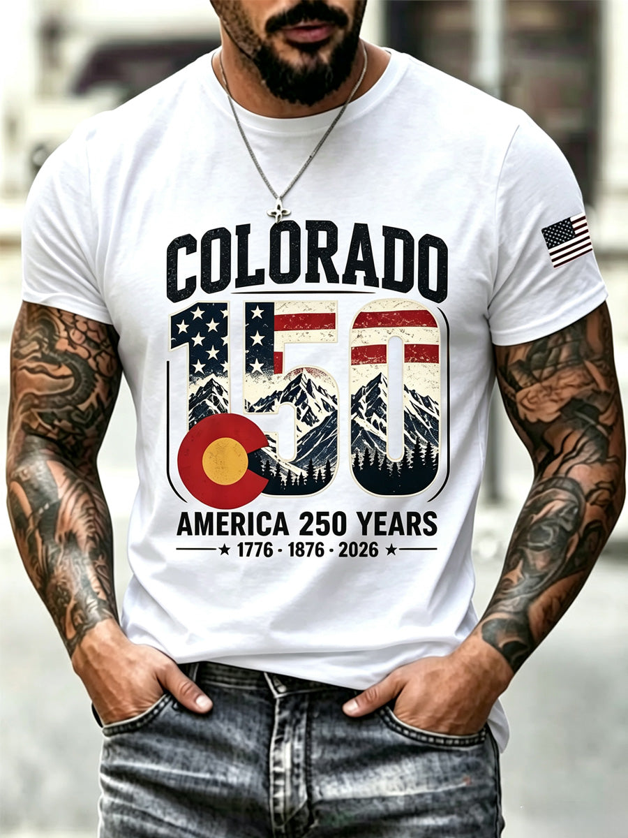 Men'S Colorado Print Short Sleeve T-Shirt