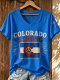 Women'S Colorado Strong Printed V-Neck T-Shirt