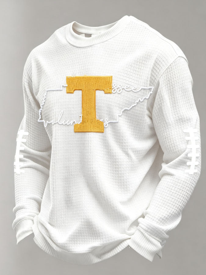 Men'S Football Printed Waffle T-Shirt