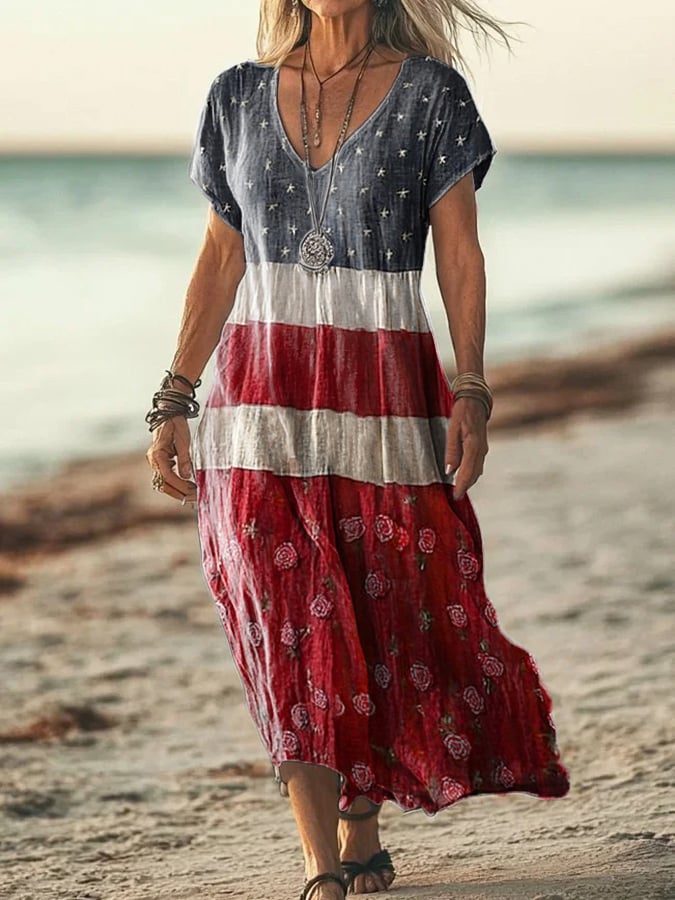 Women's Independence Day Print Dress