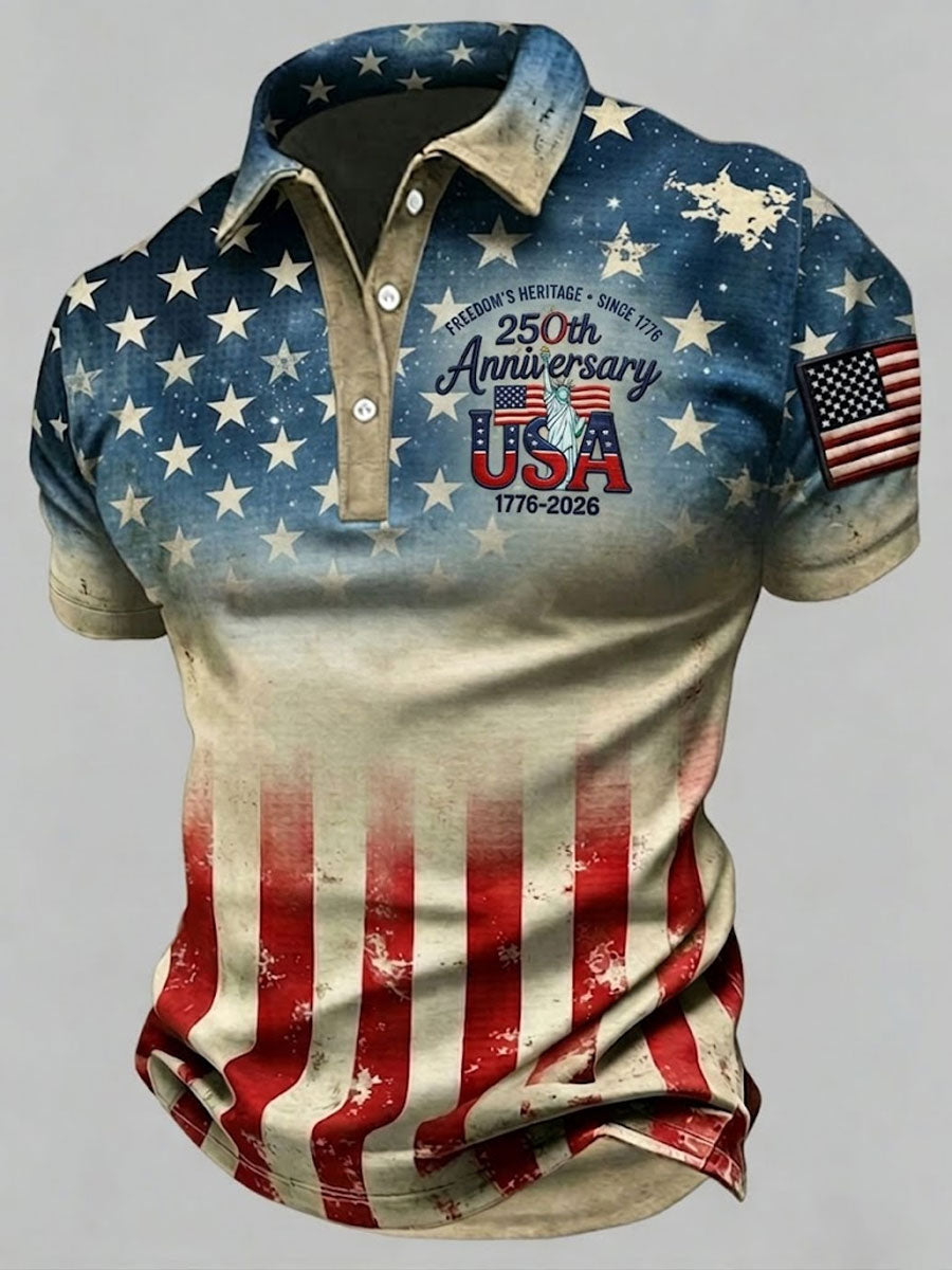 Men'S 250Th Anniversary Printed Casual T-Shirt