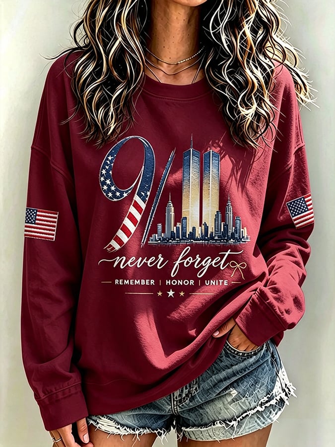 Women's Never Forget September 11 Print Top