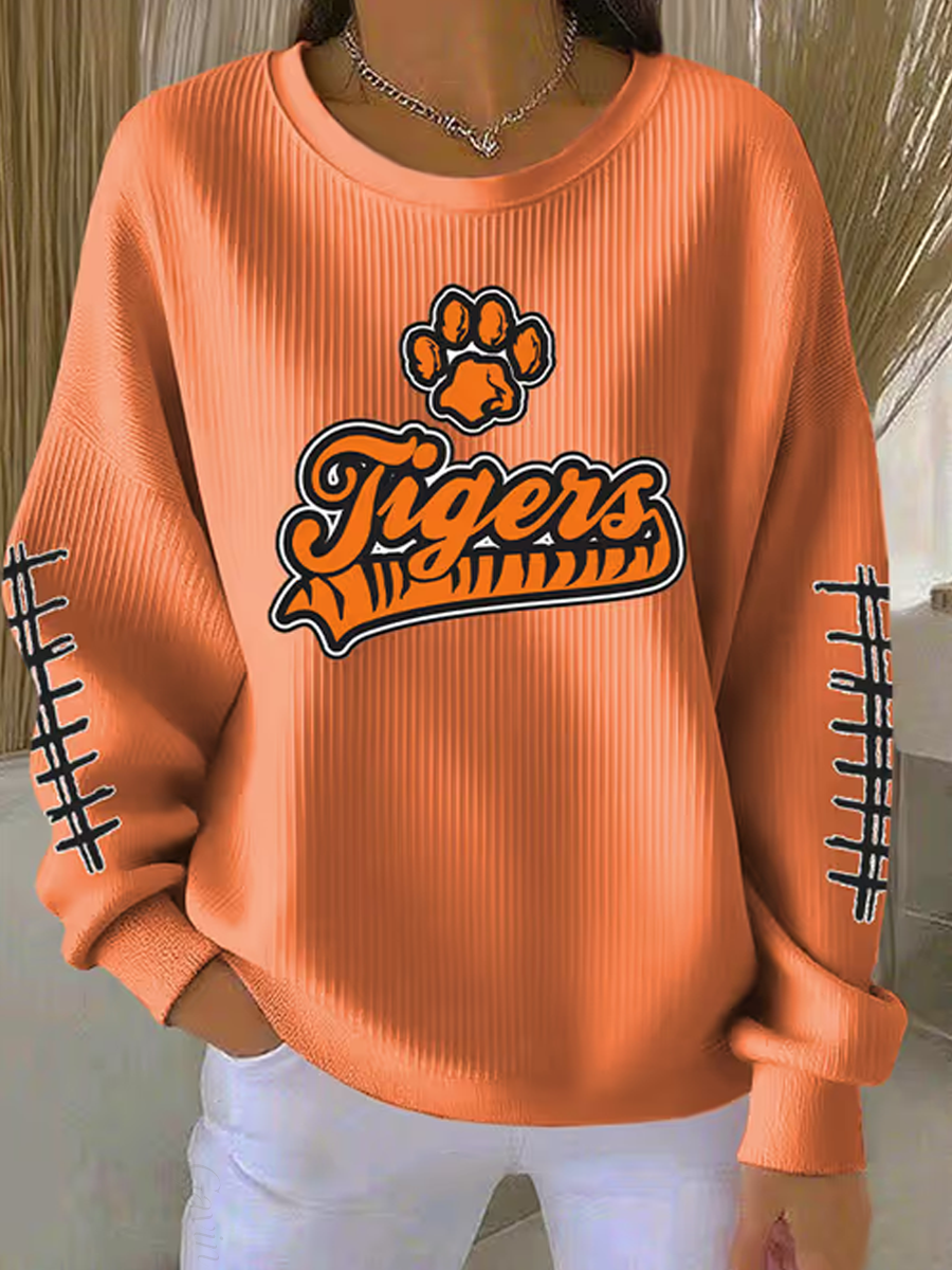 Women'S Casual Football Fan Support Print Casual Texture Sportswear