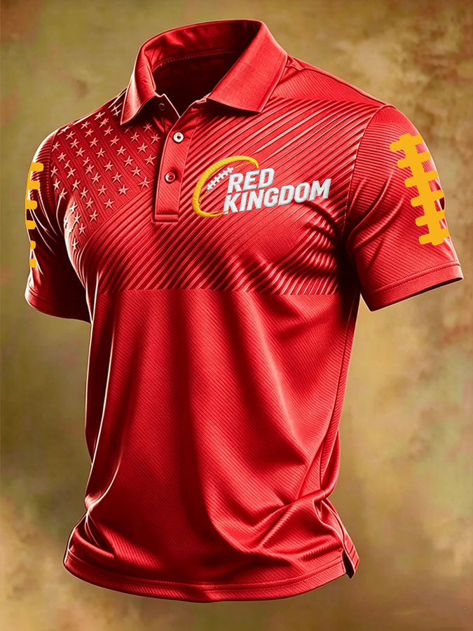 Men'S Football Printed Polo Shirt