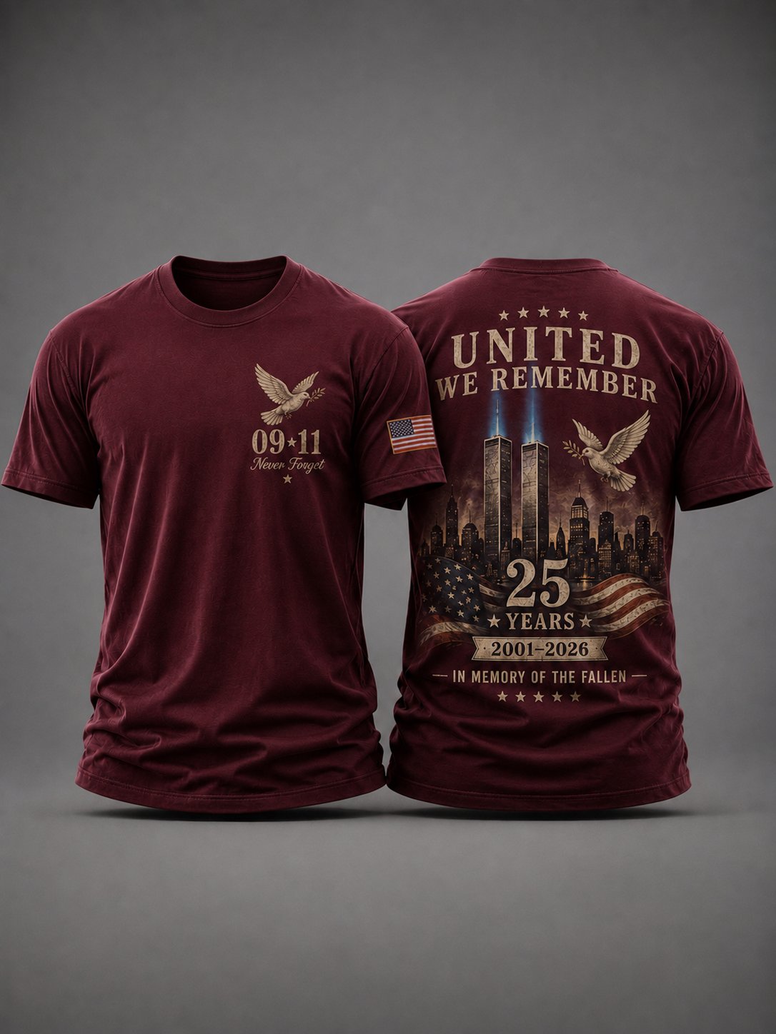 911 Memorial Casual Print T-Shirt