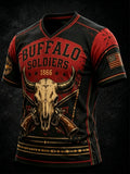 Men's Juneteenth Buffalo Soldier Cycling Art Print Top