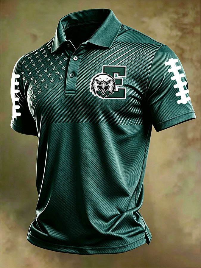 Men'S Football Printed Polo Shirt