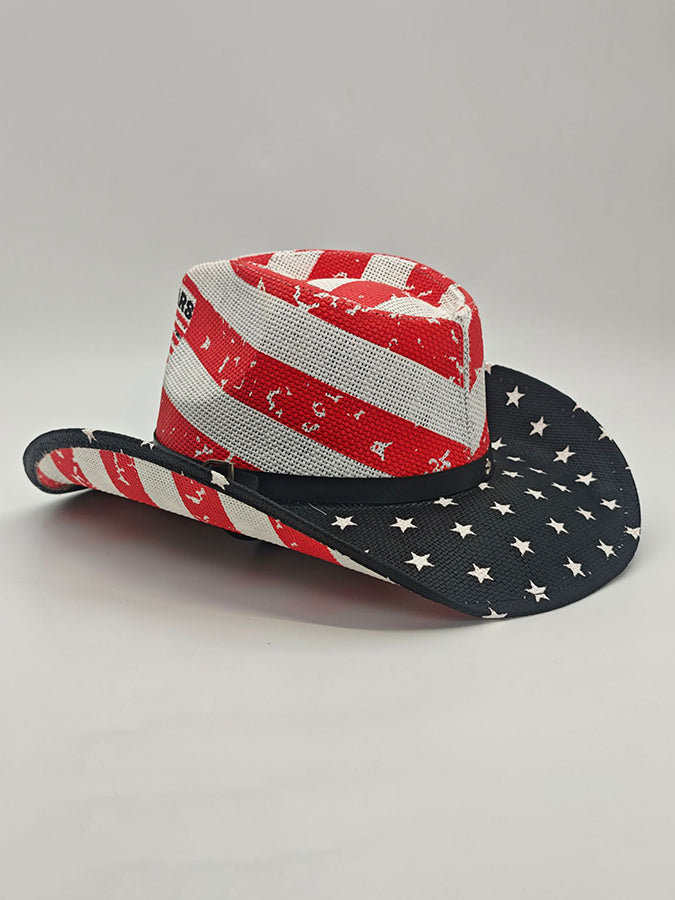 Unisex Anniversary Commemoration Our People's Half Century Commemoration Star Stripe Printed Wide brimmed Cowboy Hat