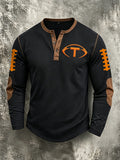 Men's Football Printed Waffle Top
