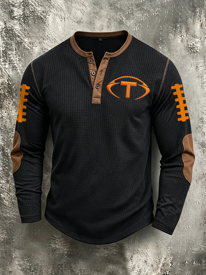 Men's Football Printed Waffle Top