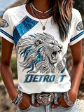 Women'S Fan Printed Round Neck T-Shirt
