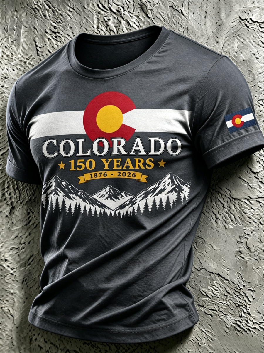 Men's Colorado 150years Anniversary Casual T-shirt