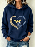 Women's Football Print Casual Hoodie