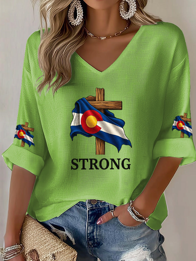 Women's casual Colorado waffle T-shirt