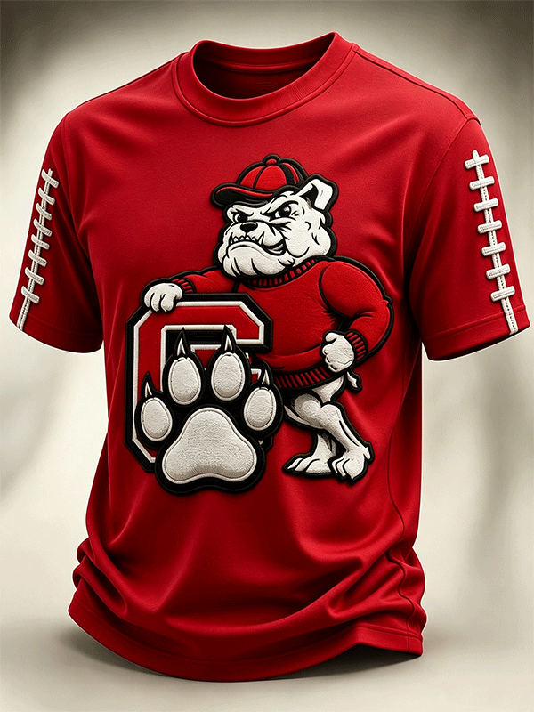 Men's Football Print Casual Printed T-shirt