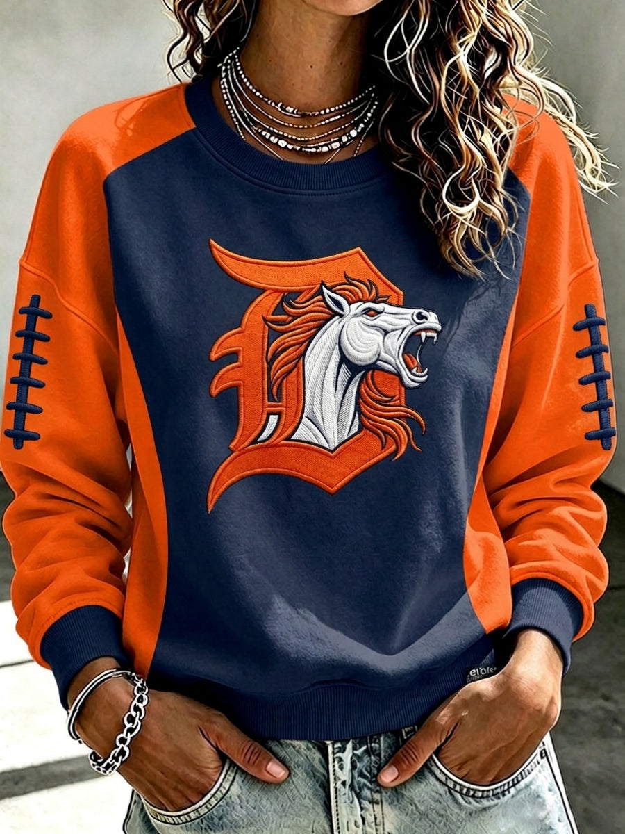 Women's Football Print Casual Sweatshirt
