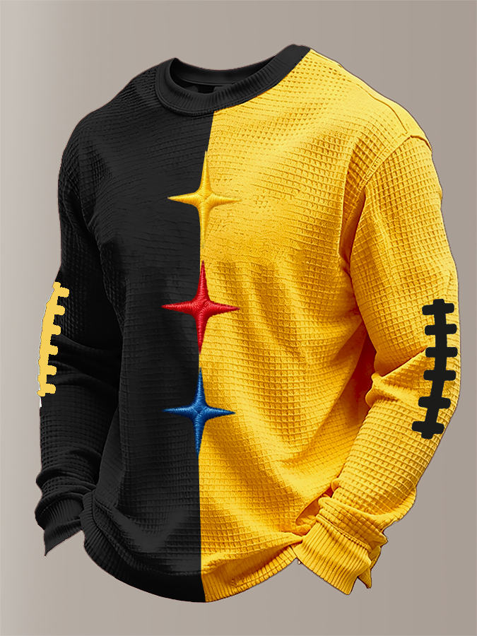 Men'S Football Printed Waffle T-Shirt