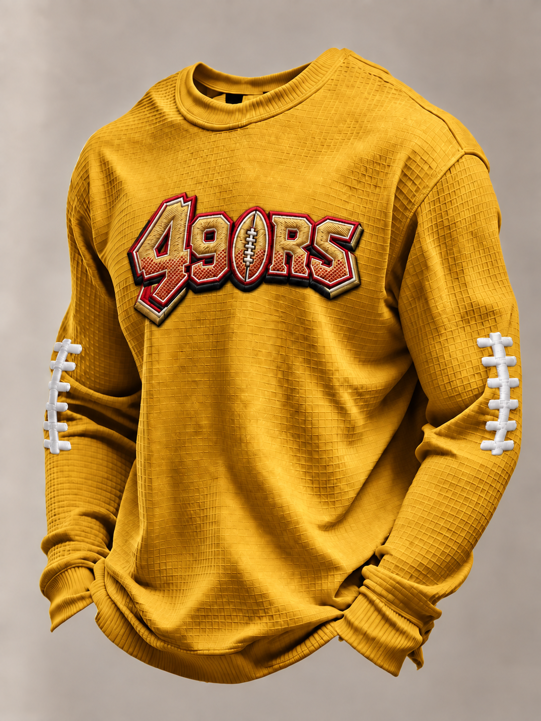 Men'S Football Printed Waffle Sweatshirt