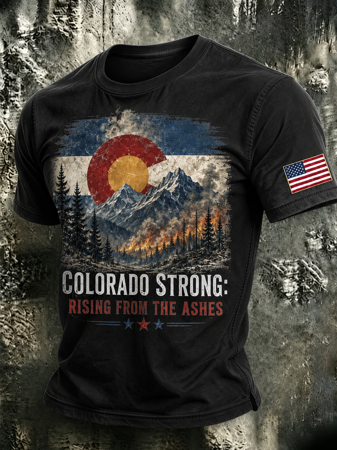 Men'S Colorado Strong: Rising From The Ashesn Printed T-Shirt