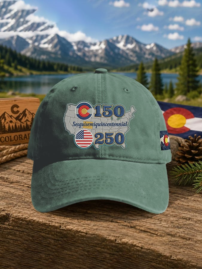 Retro Sesqui Semiquincentennial Colorado 150 Years Usa 250 Print Baseball Cap