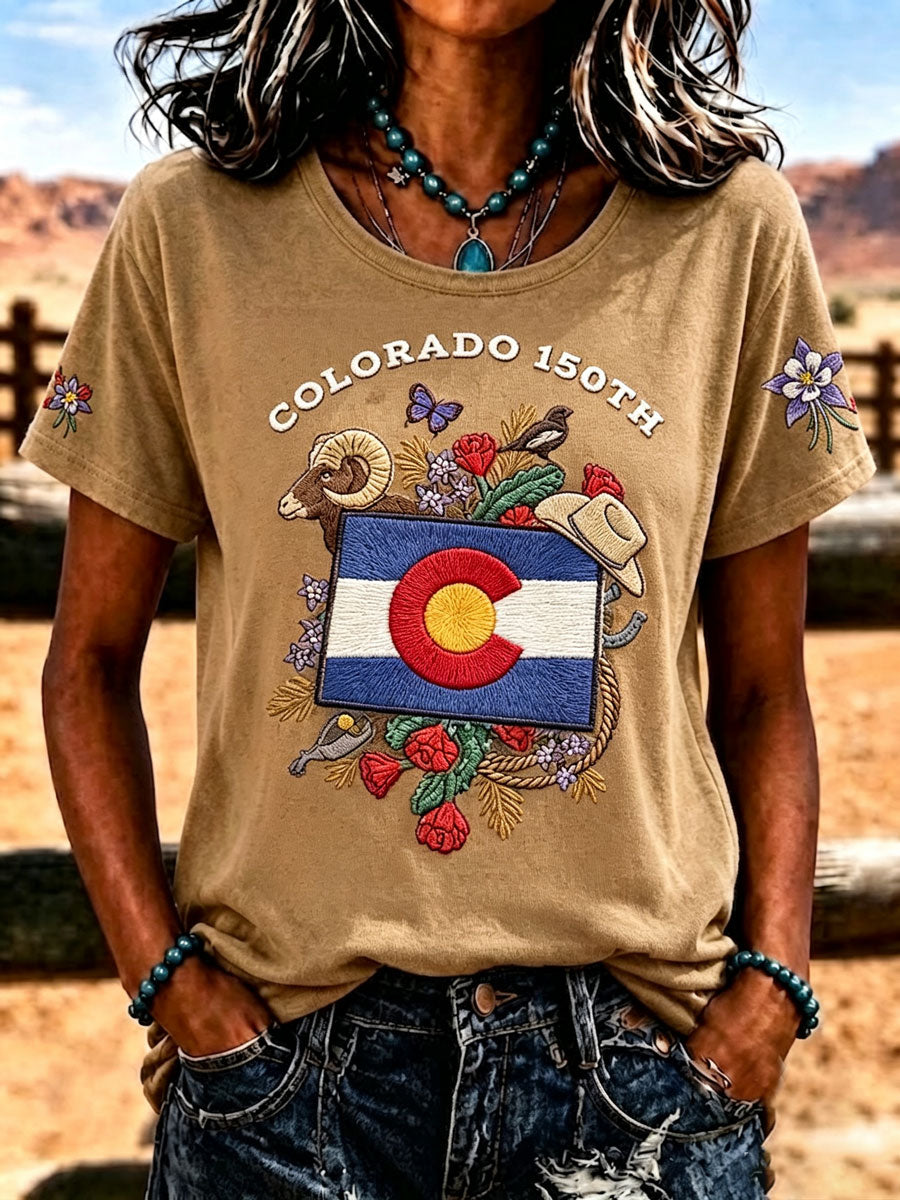 Women's Colorado 150years Anniversary Casual T-shirt