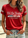 Women'S Independence Day Print Short-Sleeve Top