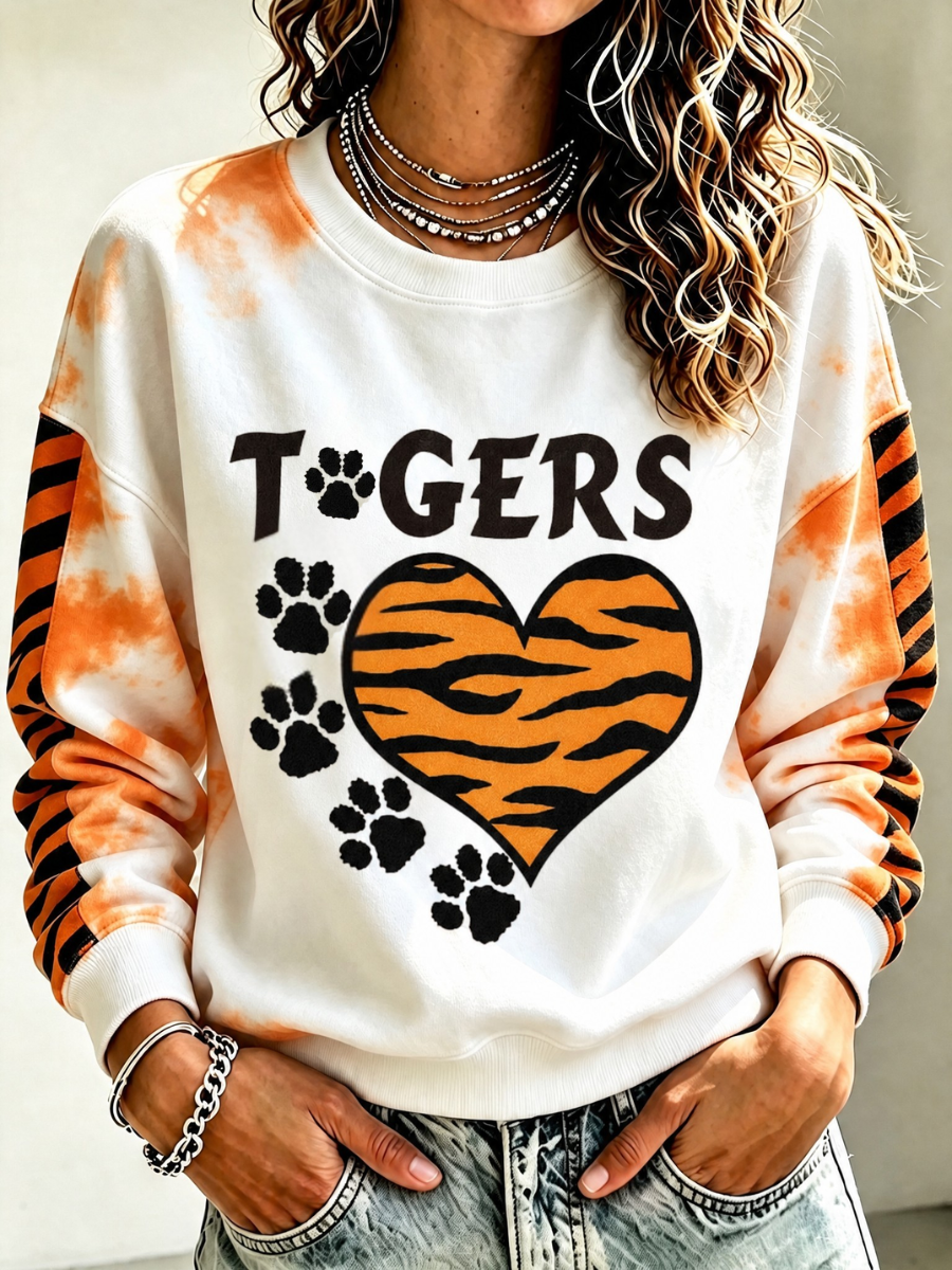 Women's Football Printed Casual Sweatshirt