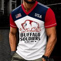 Men's Buffalo Soldier Summer V-Neck T-Shirt