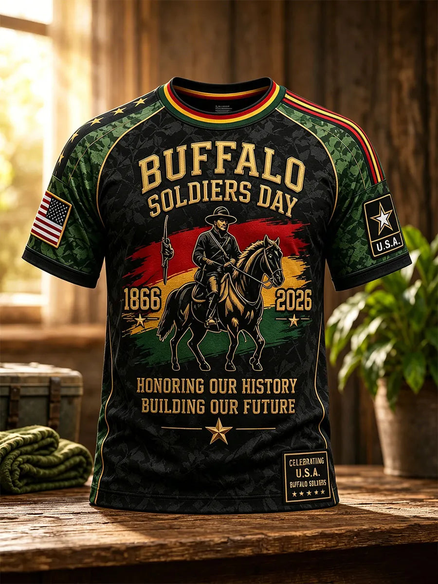 Buffalo Soldiers Day Pan-African Cavalry Commemorative T-Shirt