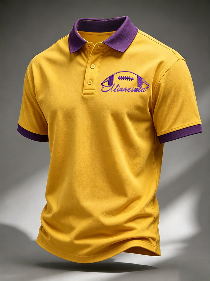 Men's Football Printed Casual Polo Shirt