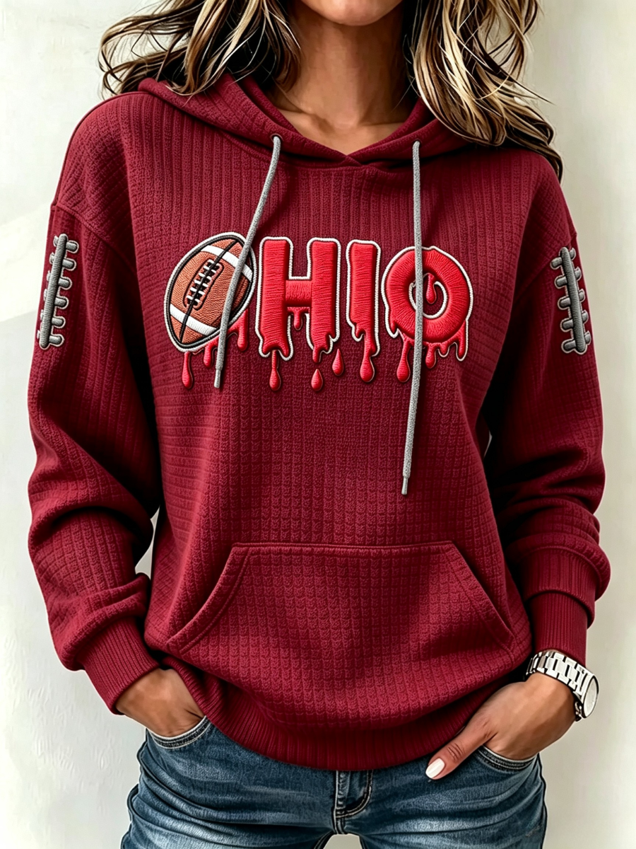 Women's Football Print Sweatshirt