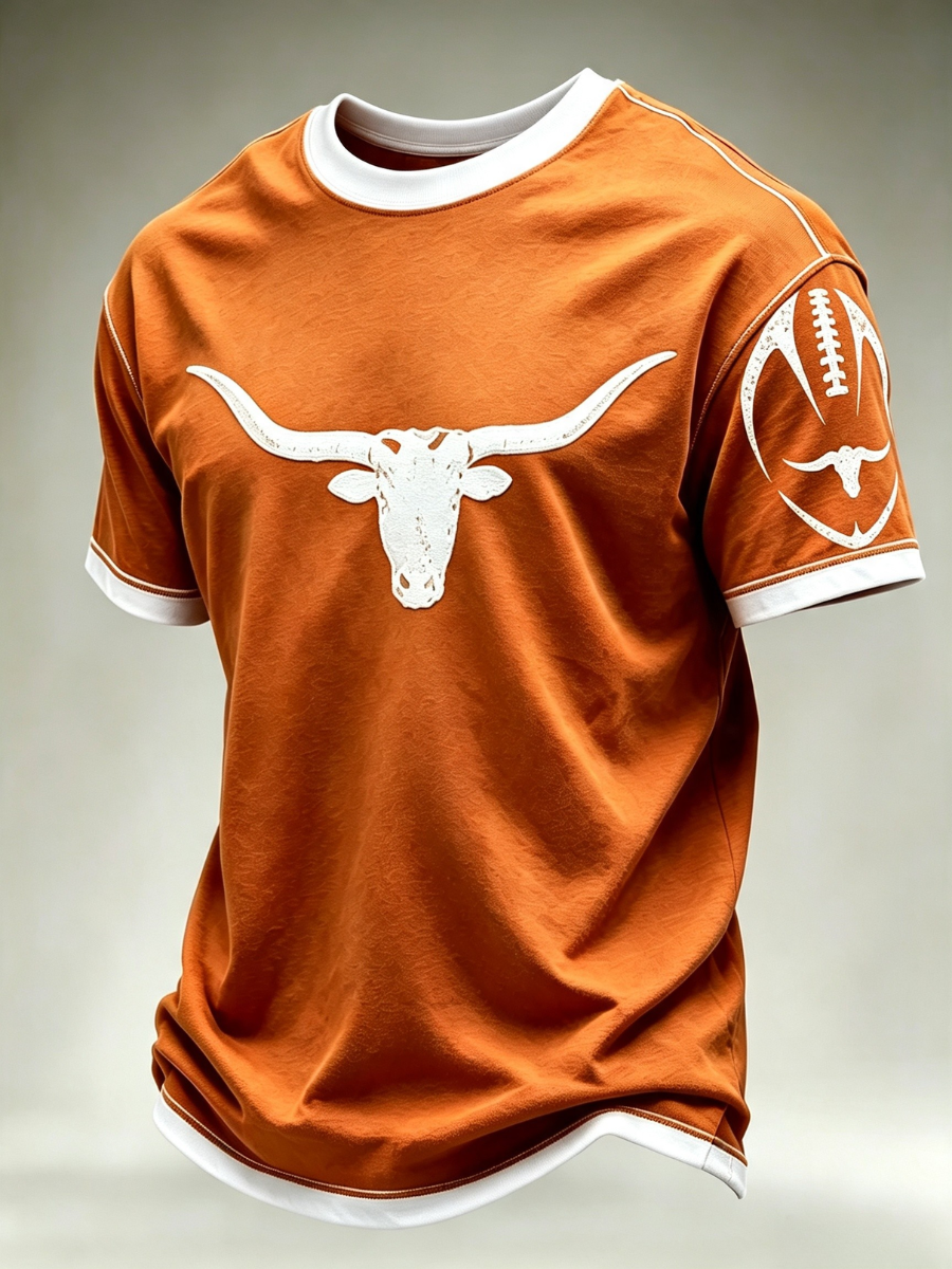 Men's Football Print Casual T-Shirt